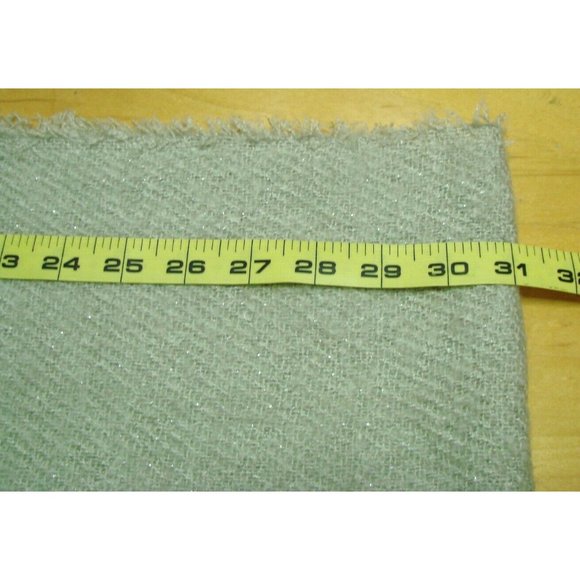 Beige Khaki Glitter 100% Acrylic Infinity Neck Scarf Fringed Raw Hem Warm Winter - Picture 11 of 11